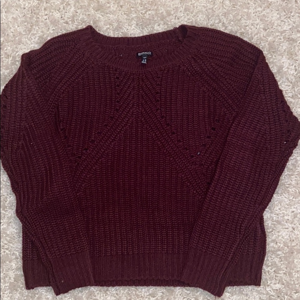 Buffalo by David Bitton Maroon Knitted Sweater